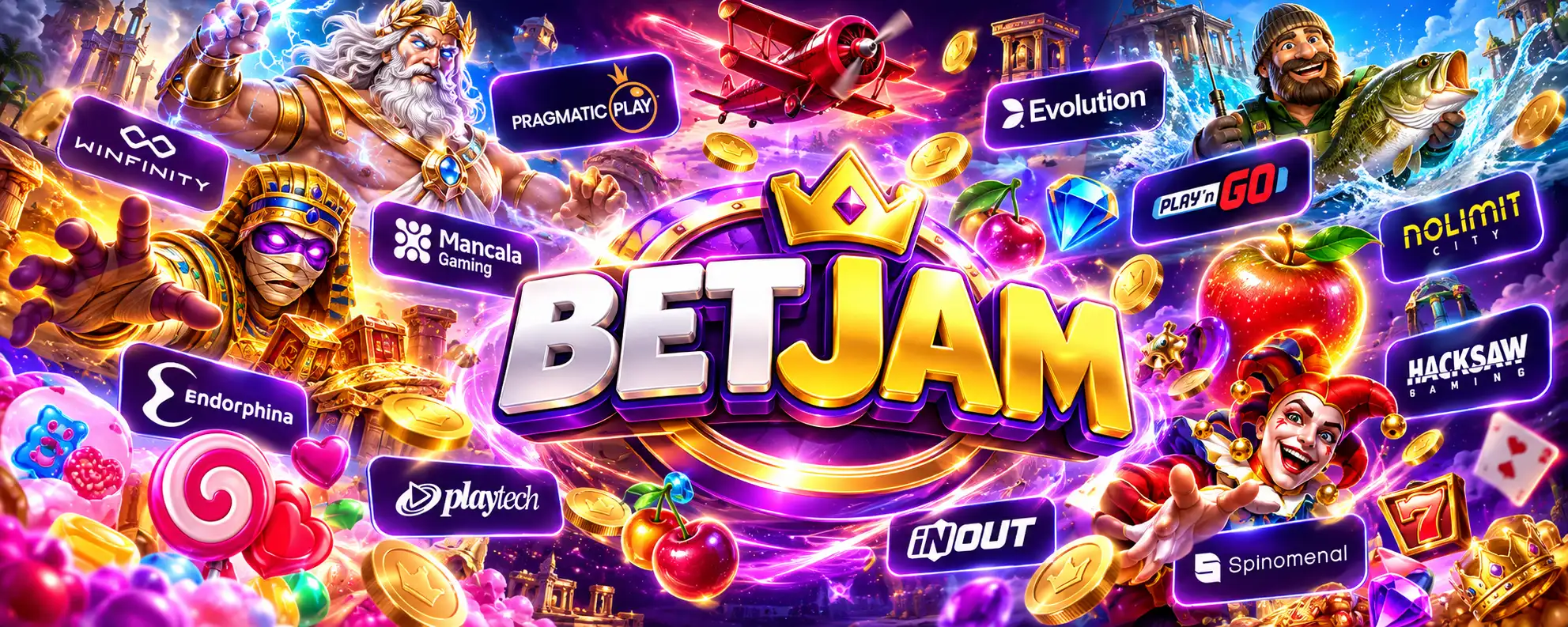 Tragamonedas de Betjam Casino con distintos juegos y proveedores