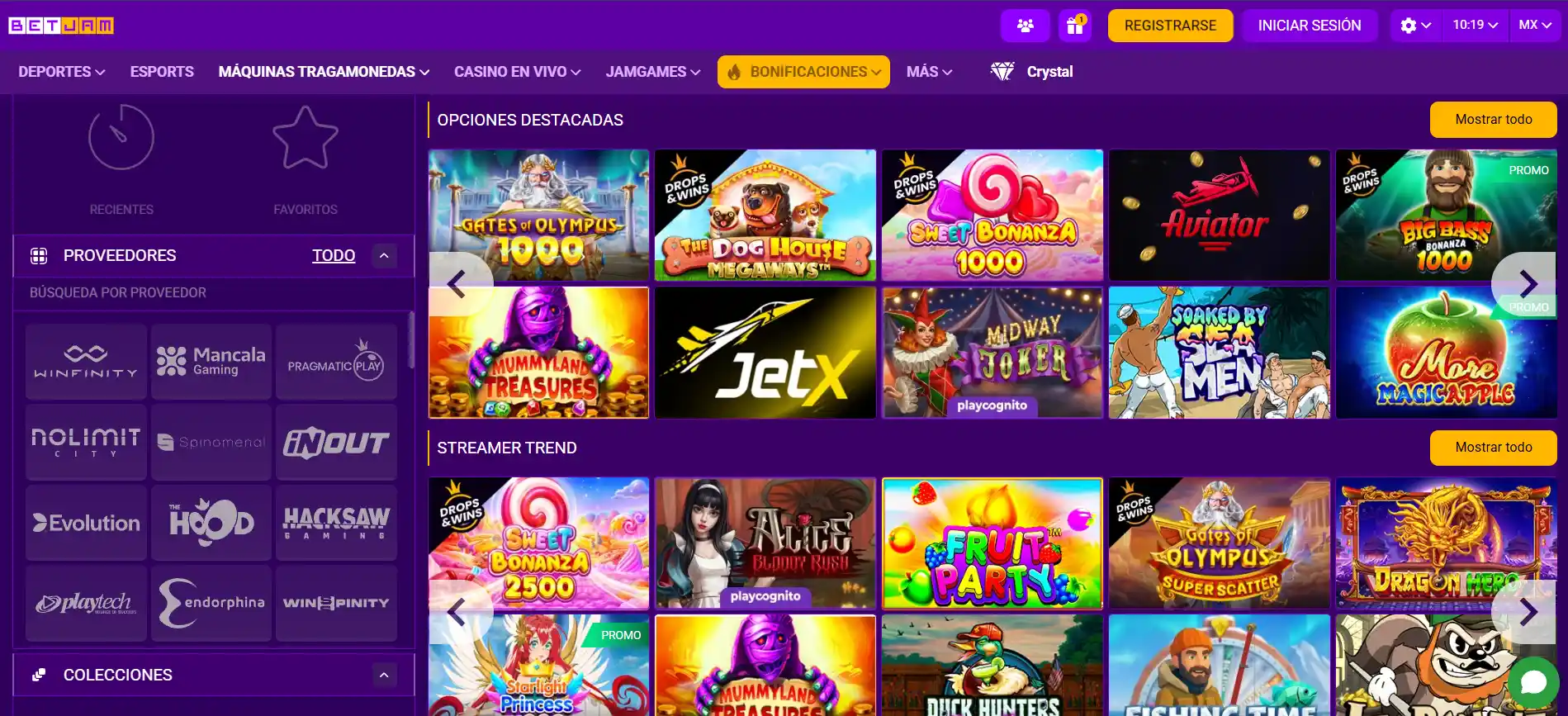 Casino online Betjam Argentina con tragamonedas y juegos de casino